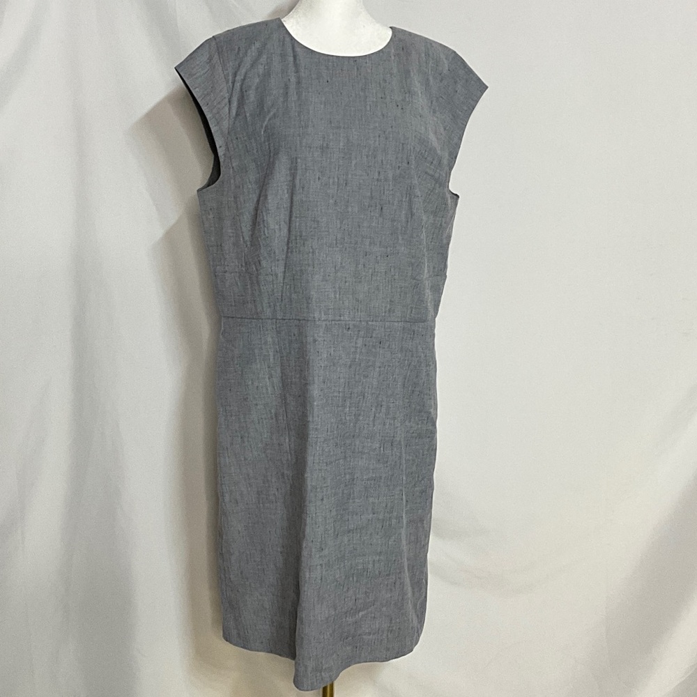 Ann Taylor Navy Blue /White Sleeveless Midi Dress